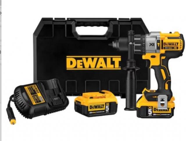 Dewalt | PARAFUSADEIRA/FURADEIRA DE IMPACTO 1/2” (13MM) 20V MAX* LI-ION, BRUSHLESS, 2 BATERIAS 5AH CARREGADOR E MALETA