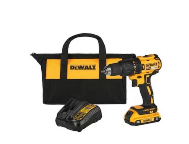 Dewalt | Kit Parafusadeira/Furadeira 1/2'' (13 mm) Com Impacto 20V MAX* Ion de Lition BRUSHLESS, Carregador Bivolt, 1 Bateria de 2.0Ah e Bolsa para Transporte